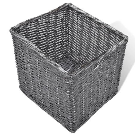 Ławka do przedpokoju, biała, z trzema koszami i poduszką