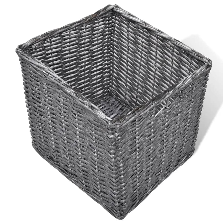 Ławka do przedpokoju, biała, z trzema koszami i poduszką