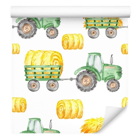 Tapeta Dziecięca TRAKTORY Malowane Akwarelą