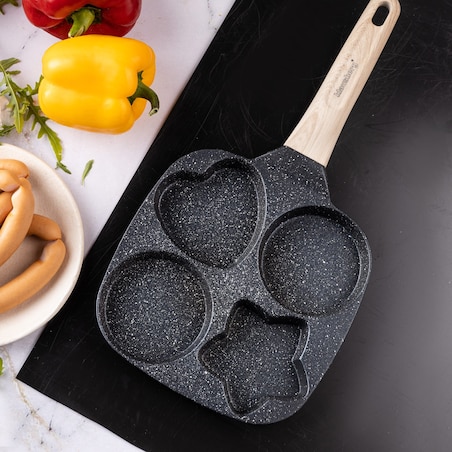 Patelnia marmurkowa 4 w 1 do naleśników jajek placków pancake 18cm CZARNA KLAUSBERG