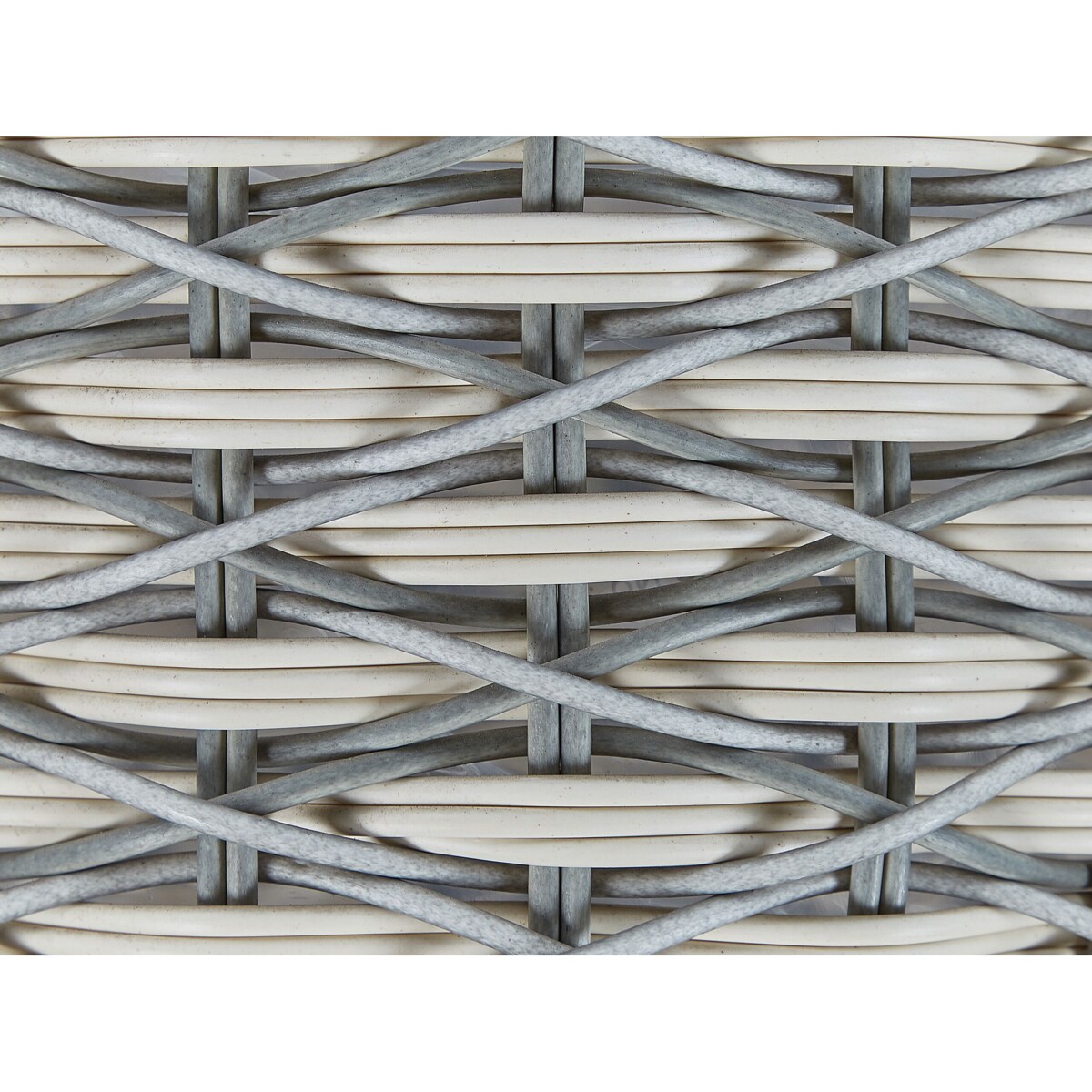 Zestaw 3 koszy na kwiaty z technorattanu szaro-biały GEFIRA