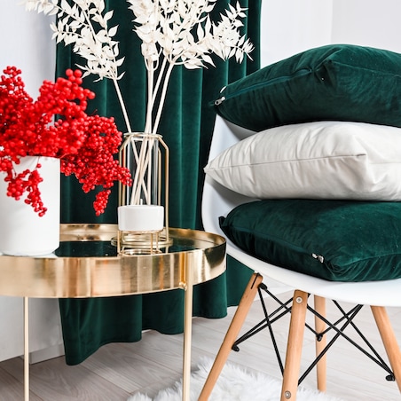 Aksamitna poszewka w kolorze butelkowej zieleni Werona 40x40 cm