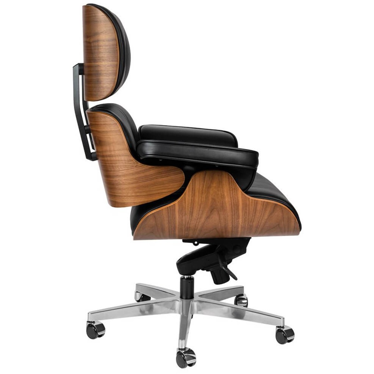 Regulowany fotel Lounge KH1501100156 Gubernator czarny orzech do biura