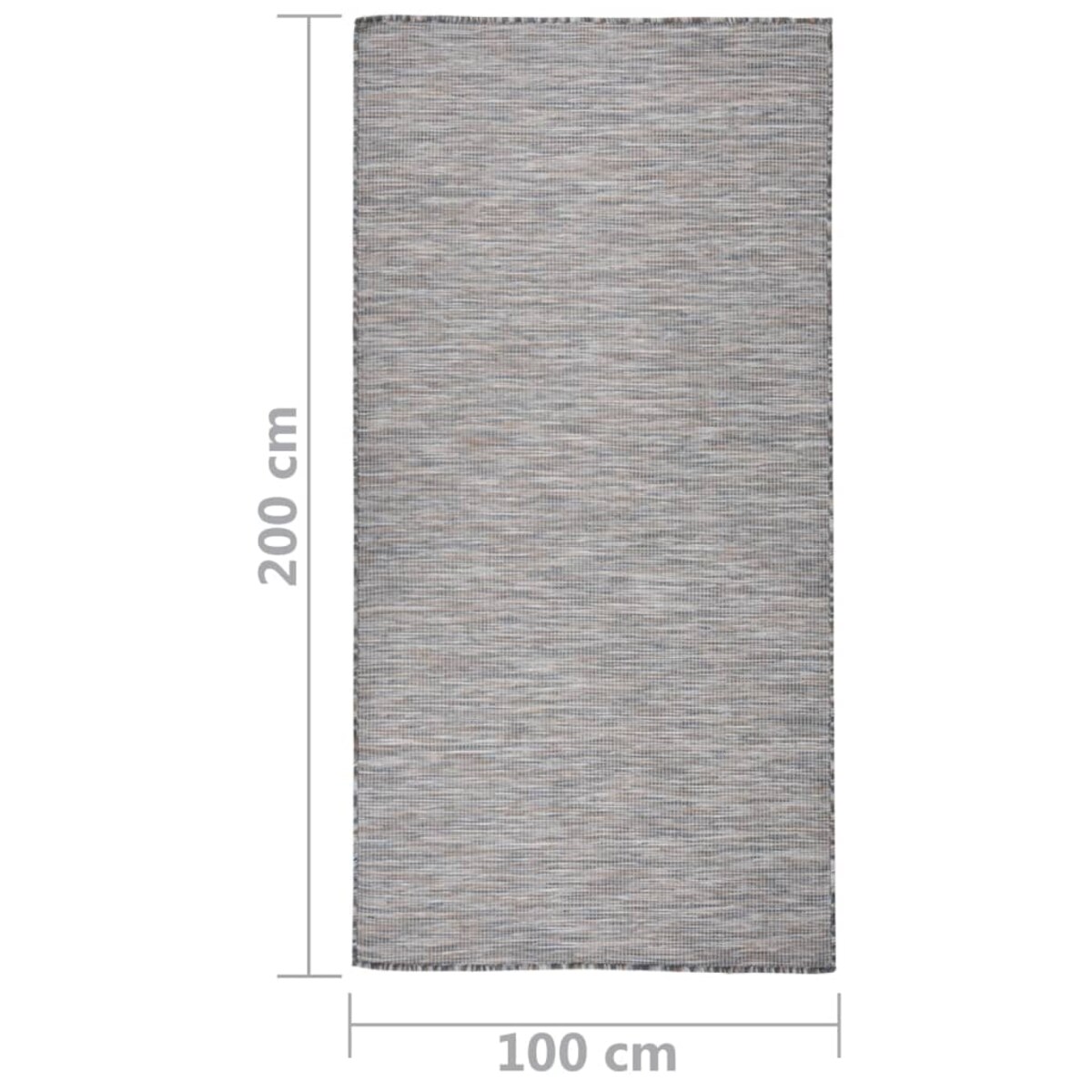 vidaXL Dywan zewnętrzny o płaskim splocie 100x200cm, brązowo-niebieski