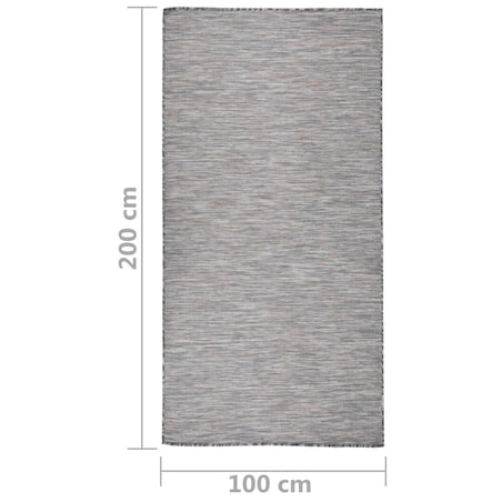 vidaXL Dywan zewnętrzny o płaskim splocie 100x200cm, brązowo-niebieski