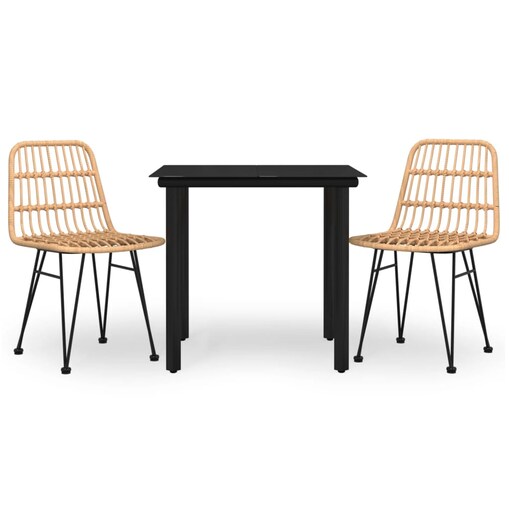 vidaXL 3-częściowy zestaw mebli ogrodowych, polirattan