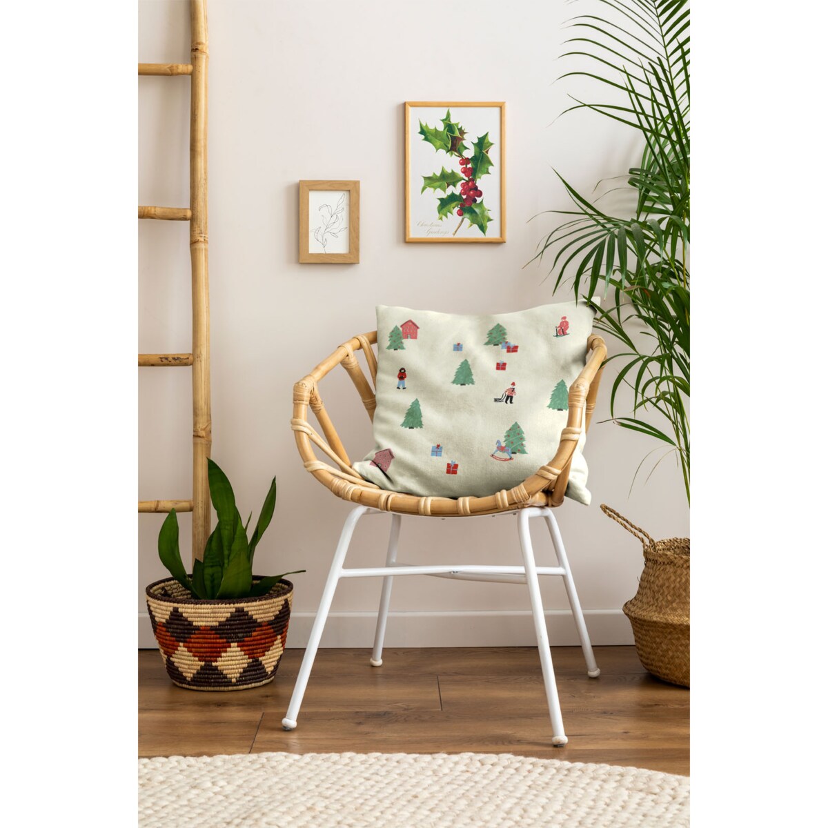 Poduszka świąteczna - Świąteczny pejzaż 45x45 cm