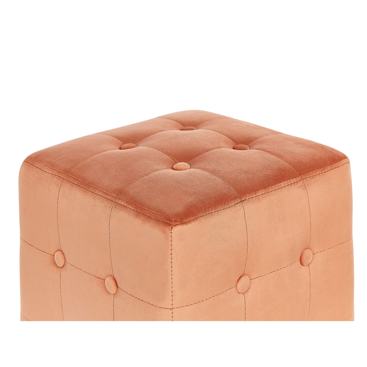 Puf welurowy 36 x 36 x 39 cm pomarańczowy WISCONSIN