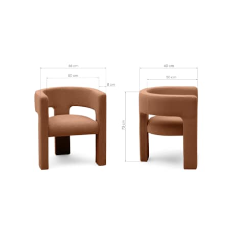 Fotel wypoczynkowy miedziany bouclé Tiana