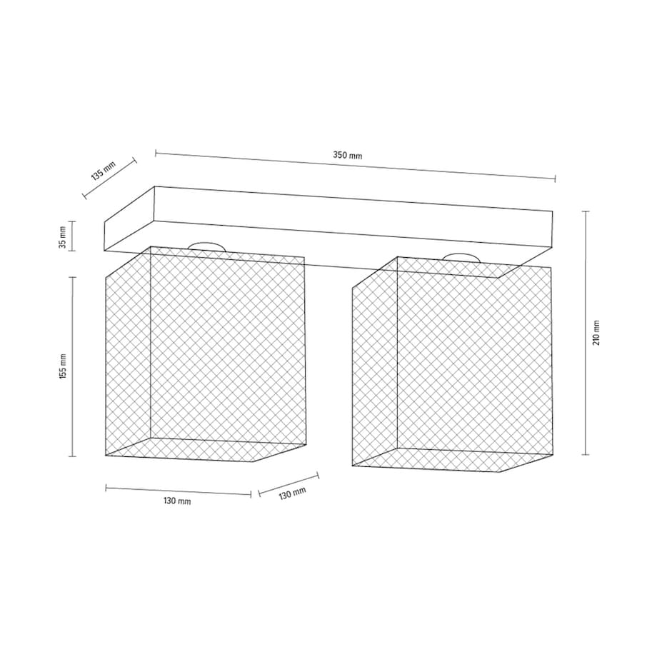 Lampa Sufitowa BRITOP Lighting 2xE27 Max.60W Klasyczny Szary Beton z Chromowanym Kloszem, Polski Producent, 1 szt.
