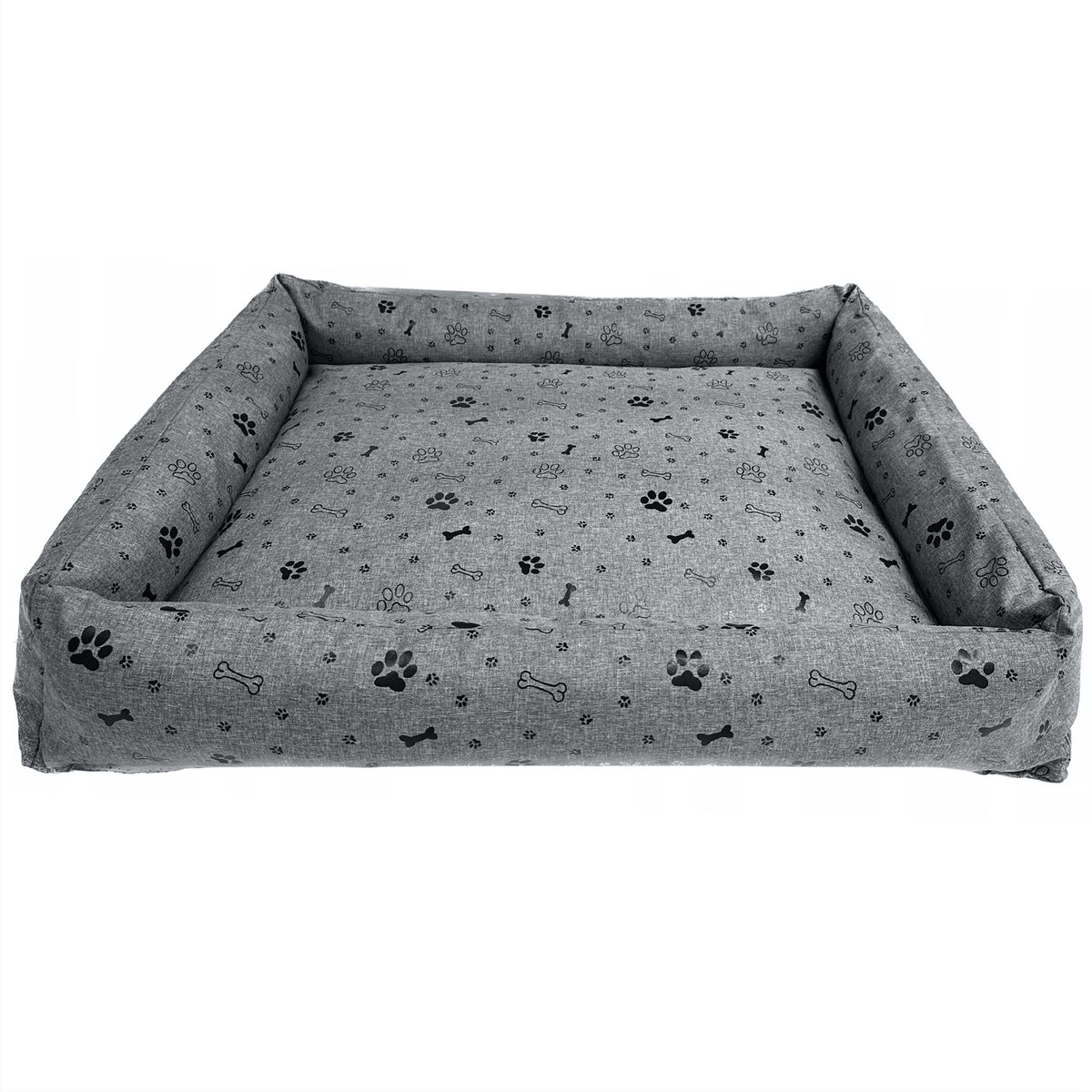 Legowisko Dla Psa Kanapa Posłanie 115X95 Cm Wodoodporne Poduszki Pikowane Kość Czarna