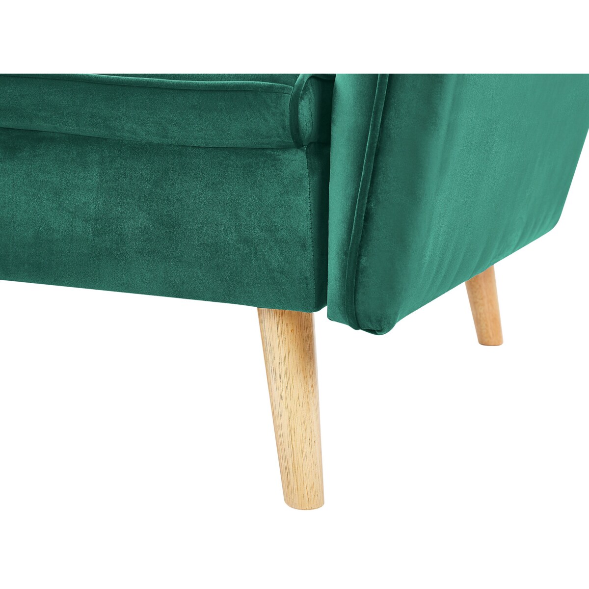 Sofa rozkładana welurowa ciemnozielona BARDU