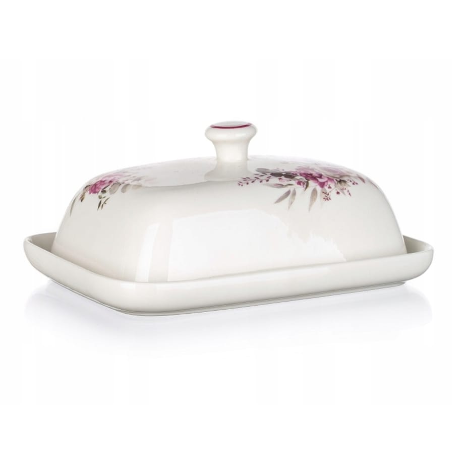 MASELNICZKA CERAMIKA na masło pojemnik w róże na prezent mama box jadalnia