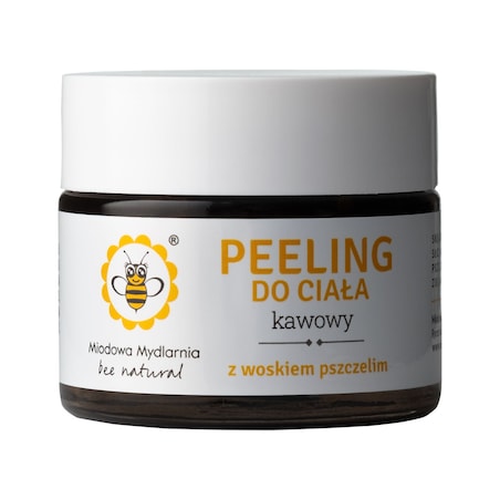 KAWOWY peeling do ciała z woskiem pszczelim MAŁY