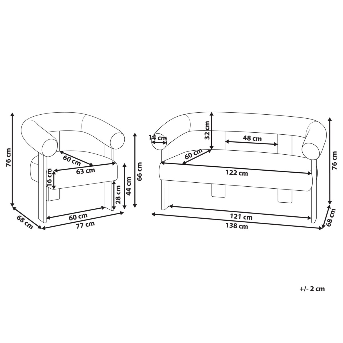 Komplet wypoczynkowy ILBRO Boucle Złamana biel/ jasny brąz