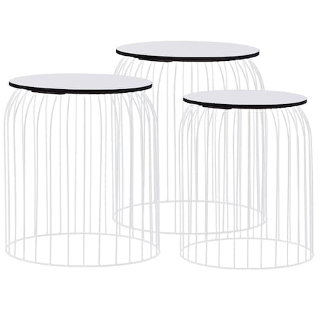 vidaXL Stoliki kawowe, 3 szt., białe