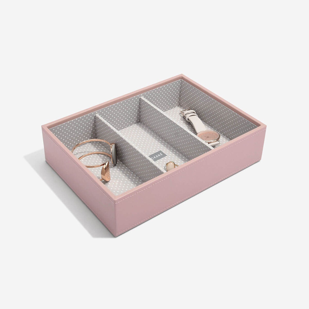 Szkatułka na biżuterię Stackers 3 komorowa classic różowa