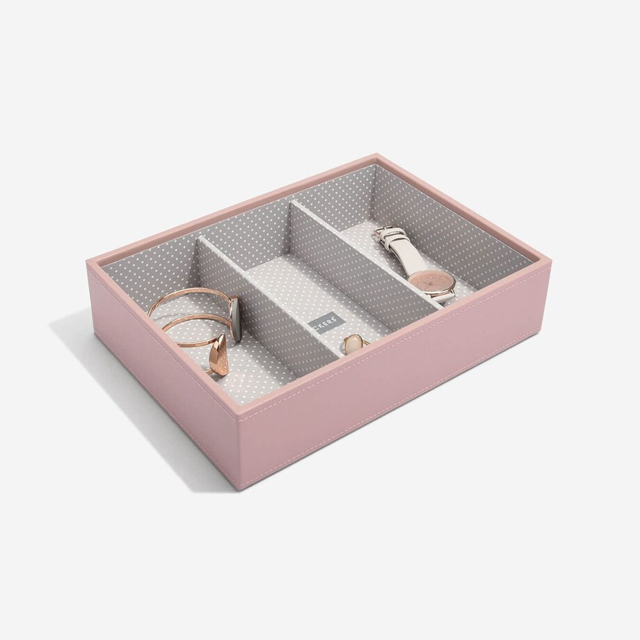 Szkatułka na biżuterię Stackers 3 komorowa classic różowa