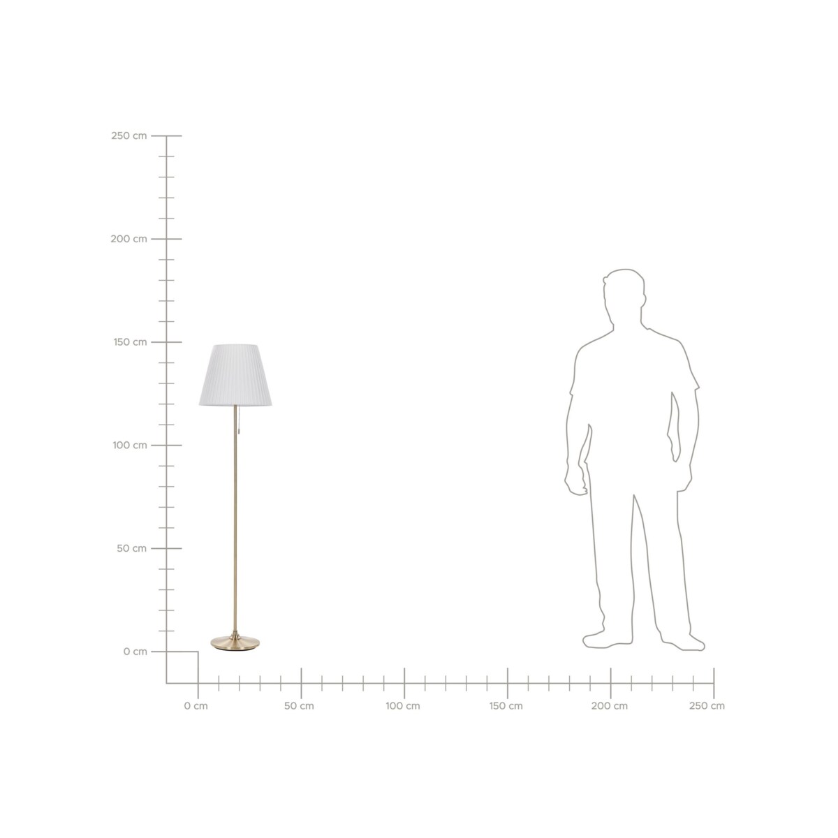 Lampa podłogowa metalowa mosiężno-biała TORYSA
