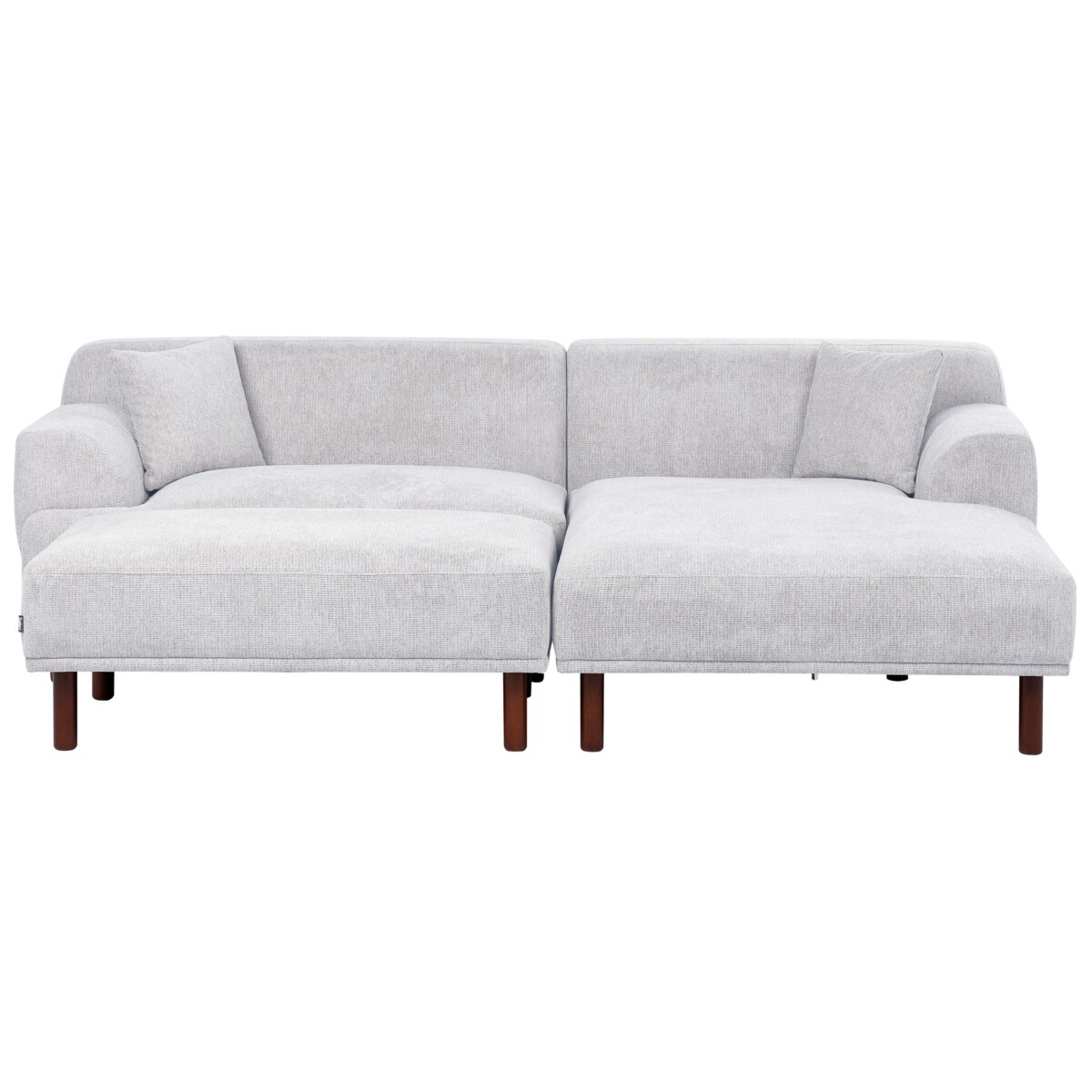 Sofa narożna lewostronna z otomaną HOLT Jasnoszary Lewostronny