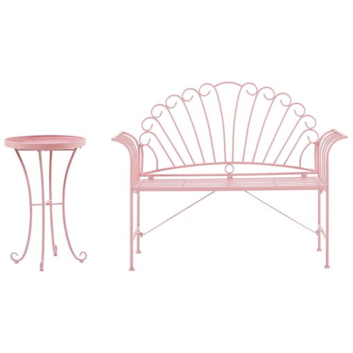 Zestaw mebli balkonowych metalowy różowy CAVINIA