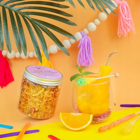 Herbata owocowa MANGO TANGO o niezwykle intensywnym smaku mango i cytrusów - herbata liściasta sypana mieszanka napar susz - gotowa na prezent upominek