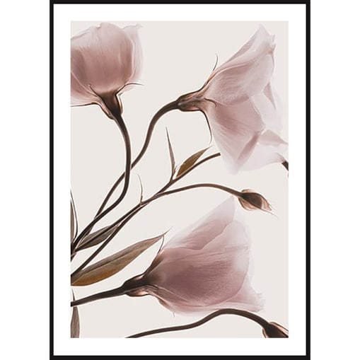 Poster Story, Plakat, Obraz - Różowe Pastelowe Kwiaty No1, wymiary 60 x 84 cm