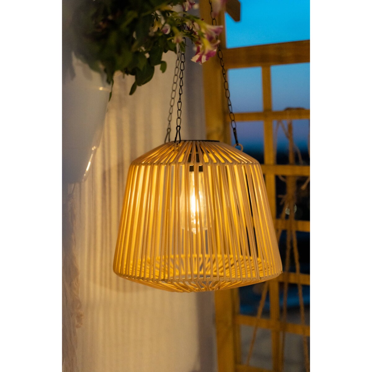 Lampa solarna wisząca Jily, boho, Ø 28 cm