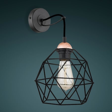 Industrialny kinkiet druciany Galaxy 1735 TK Lighting metalowy czarny miedziany