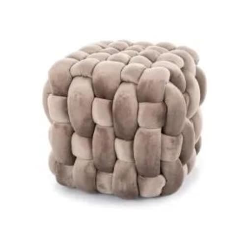 Pufa FARIS VELVET ciemnobeżowa