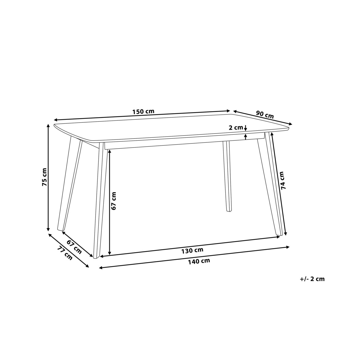 Stół do jadalni 150 x 90 cm biały SANTOS