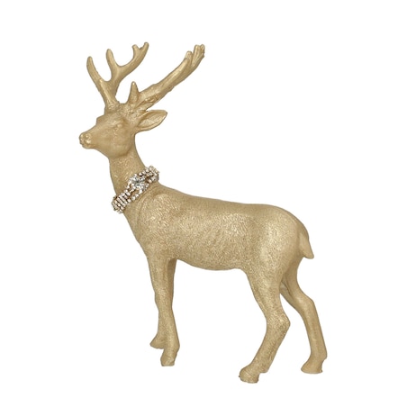 Figurka Deer Gold 18x8x23 cm boże narodzenie, święta, świąteczne, złoty, 18x8x23 cm