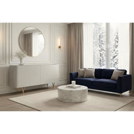 Nowoczesna szara komoda Dancan MONZA ze złotymi nóżkami / szer. 160 cm