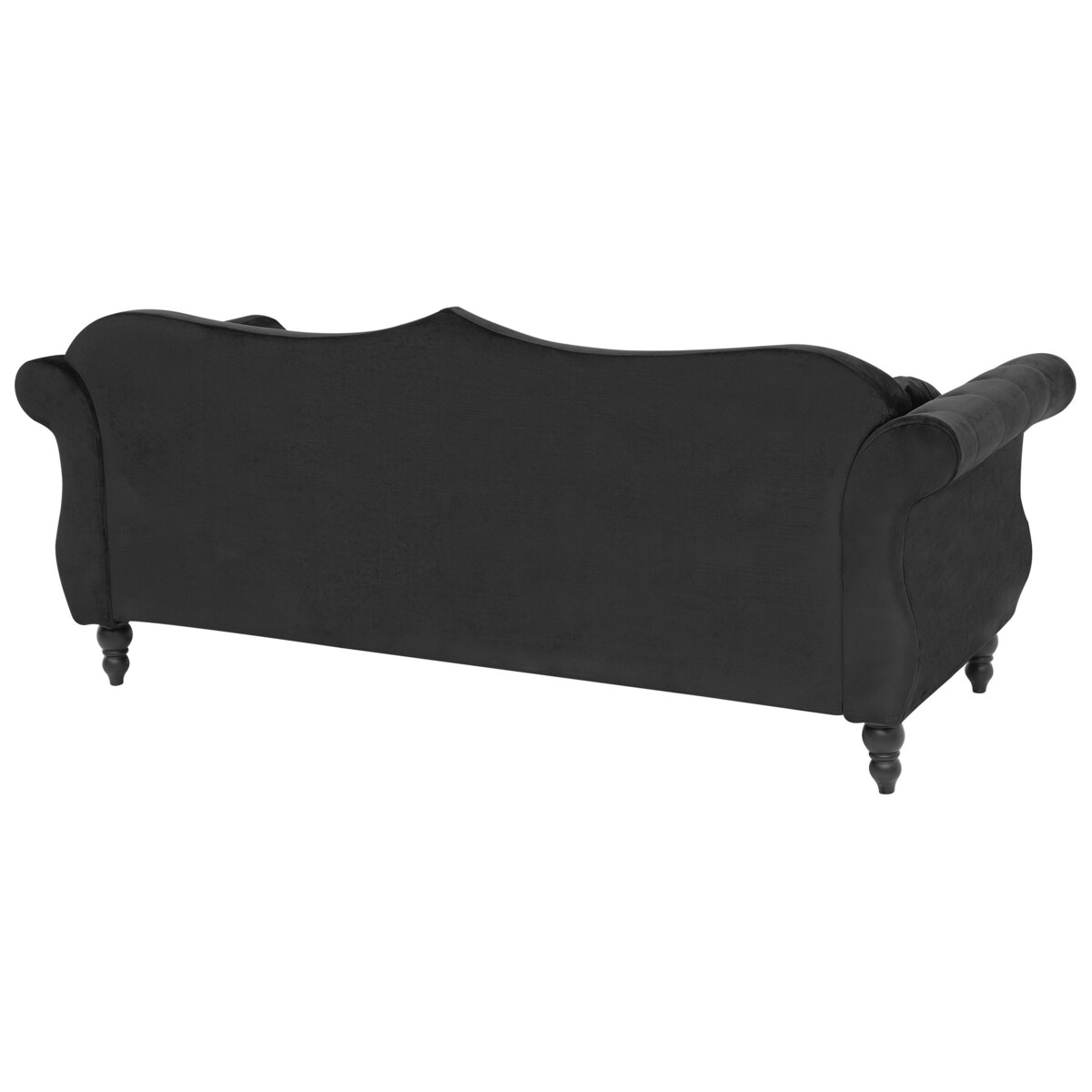 Sofa SKIEN Welur Czarny dla 3 osób