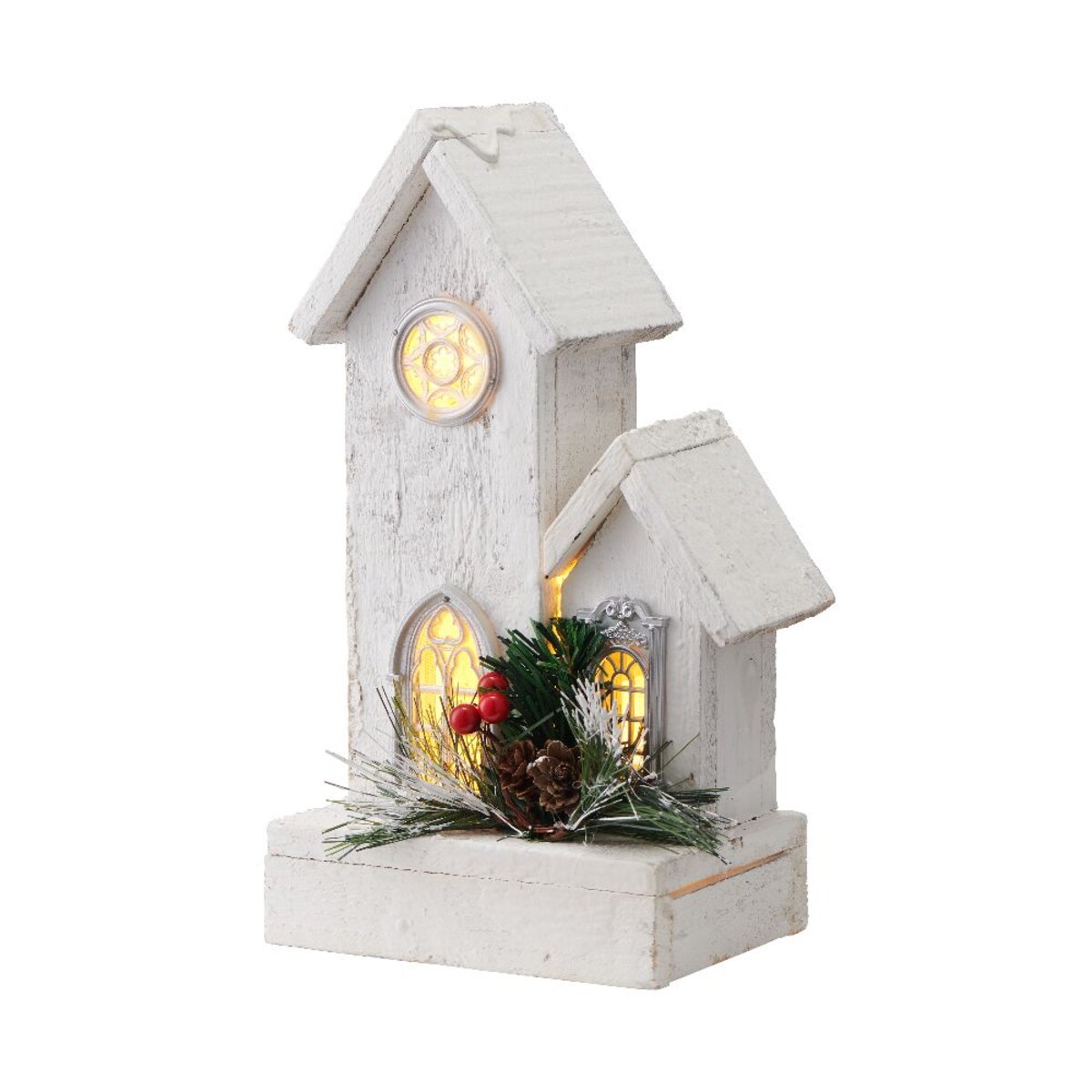 VILLA ITALIA Dekoracja świąteczna LED domek biały 26 cm SAN NICOLA