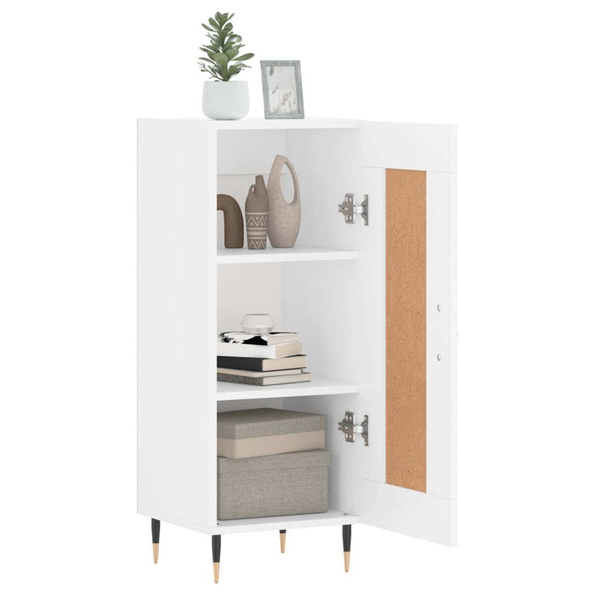 vidaXL Szafka, biała, 34,5x34x90 cm, materiał drewnopochodny