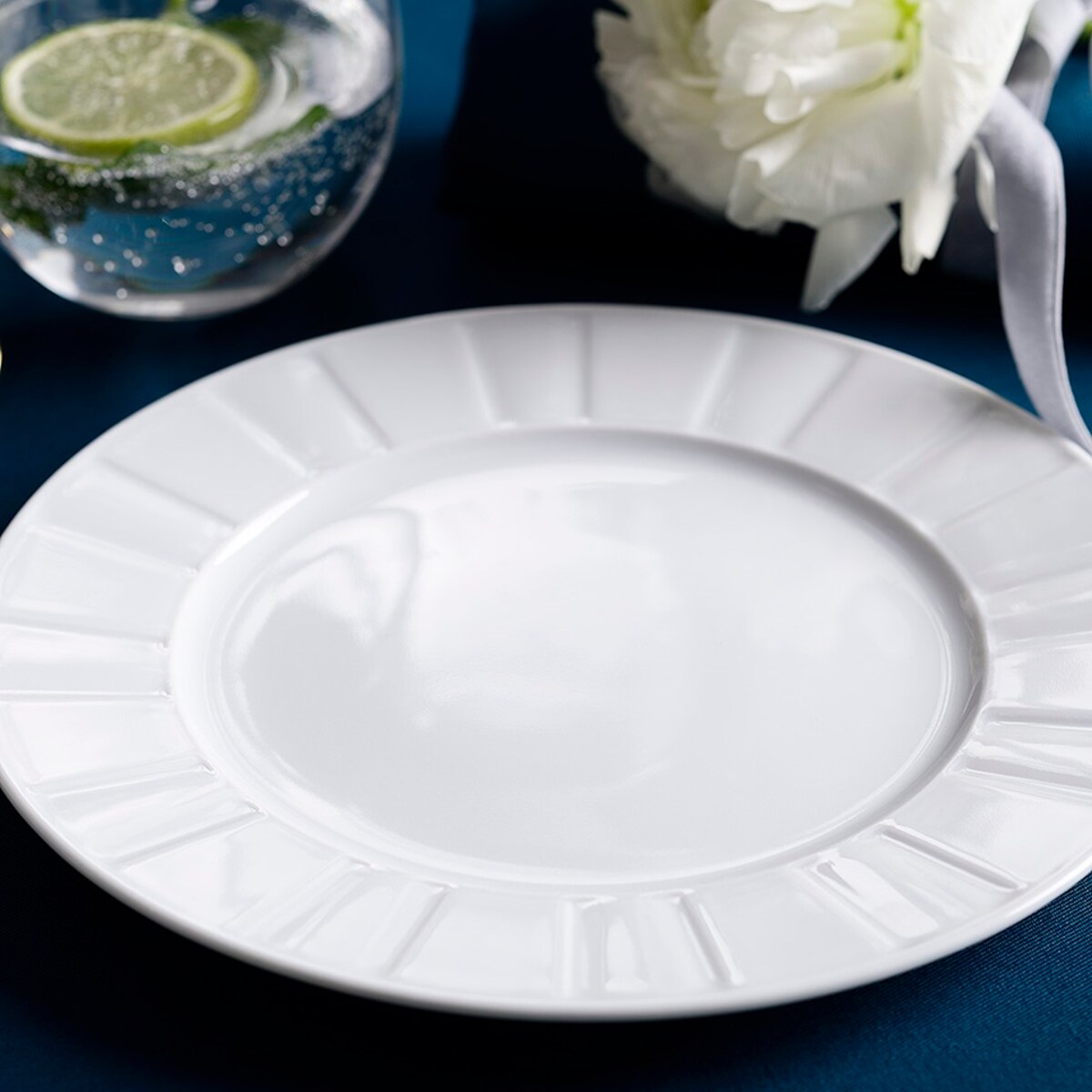 Talerz płytki 27 cm Oktawa biała 0001