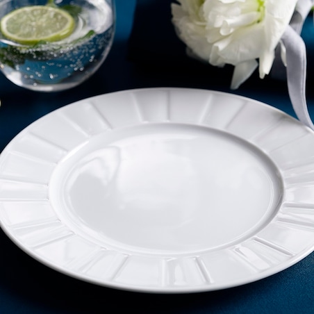 Talerz płytki 27 cm Oktawa biała 0001