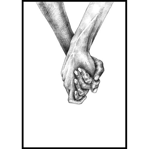 plakat holding hands 30x40 cm