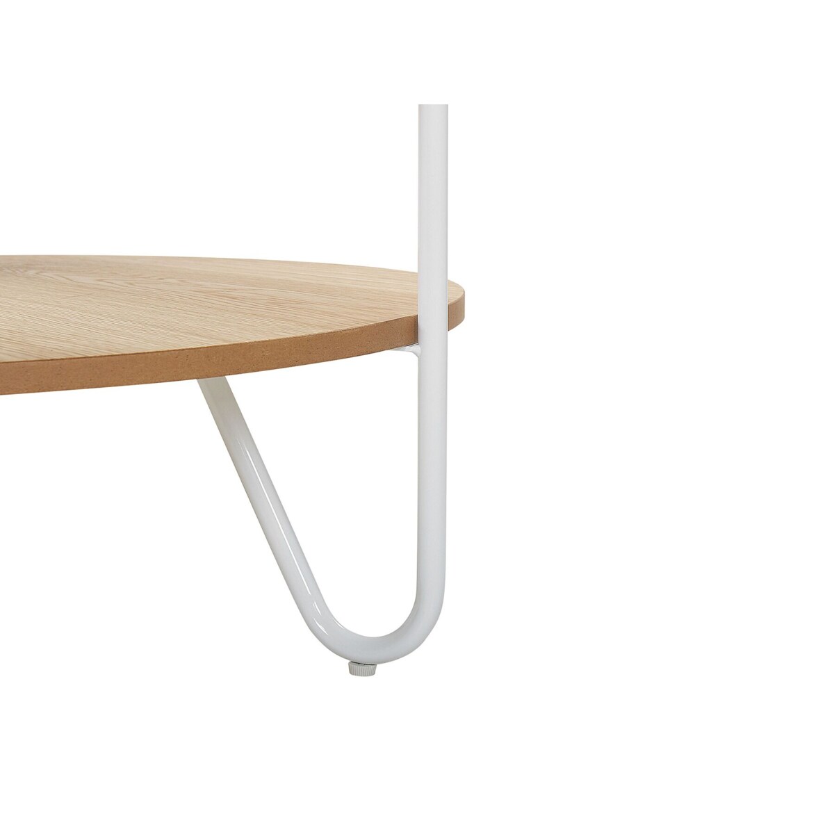 Stolik kawowy z półką biały z jasnym drewnem CHICO