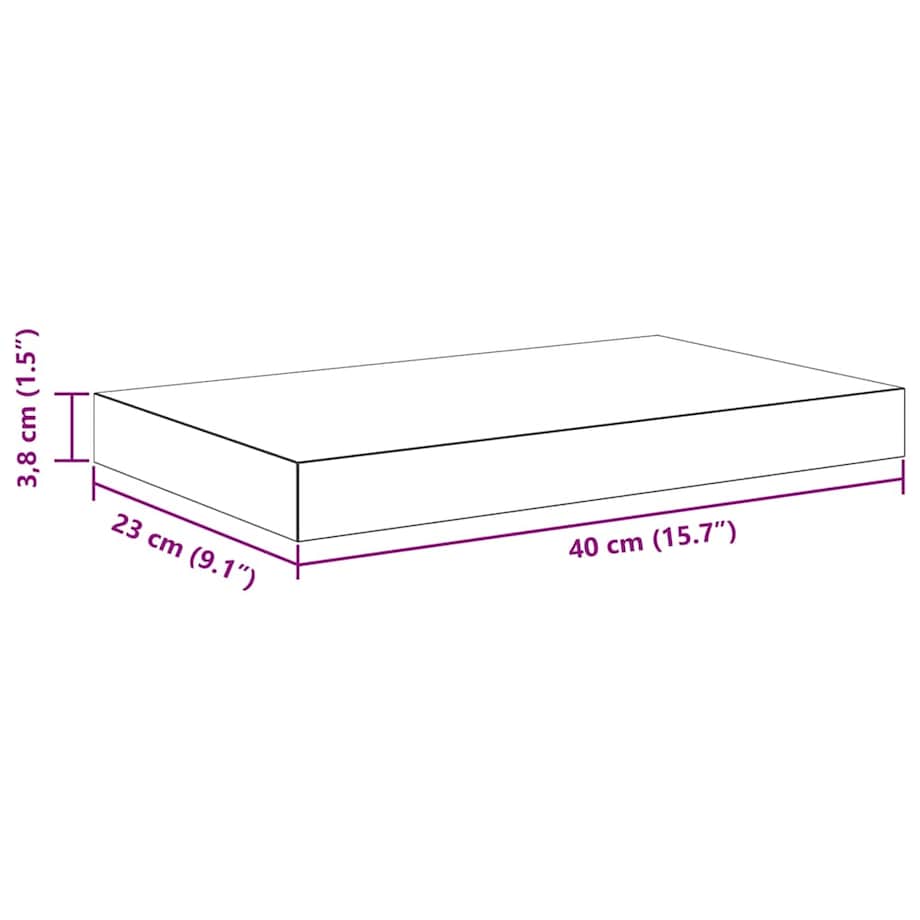 vidaXL Półka ścienna, szara, wysoki połysk, 40 x 23 x 3,8 cm, MDF