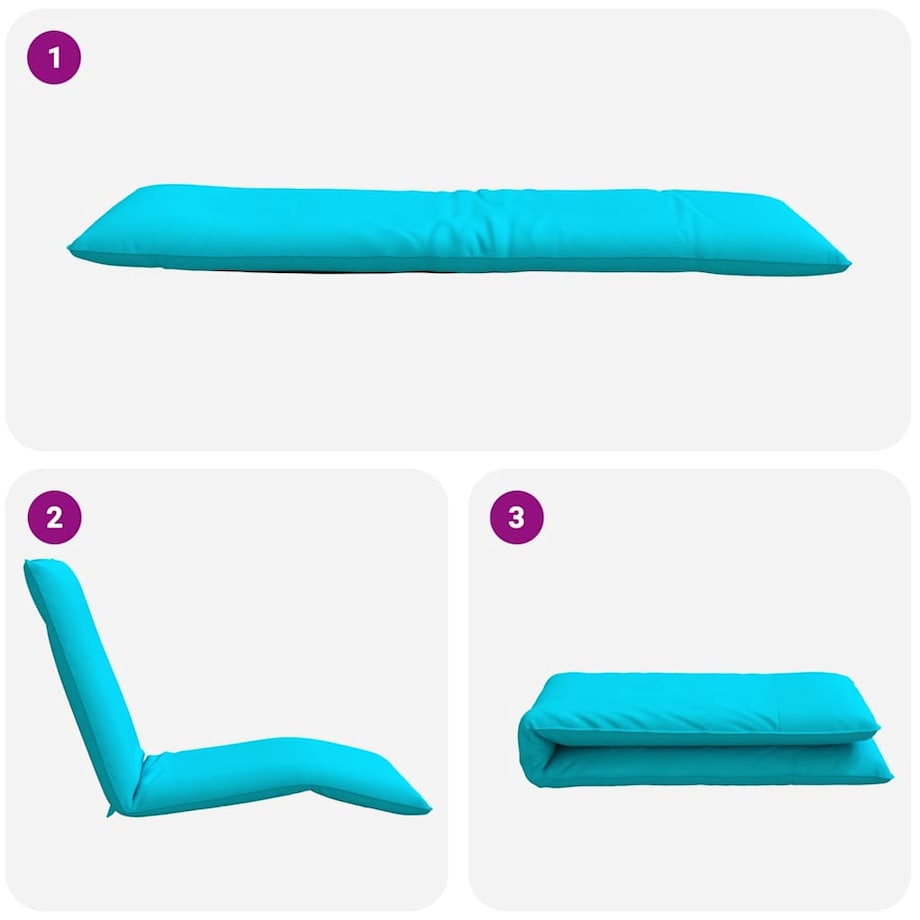 vidaXL Leżak składany Turkusowy 175x54x8,5 cm Tkanina Oxford