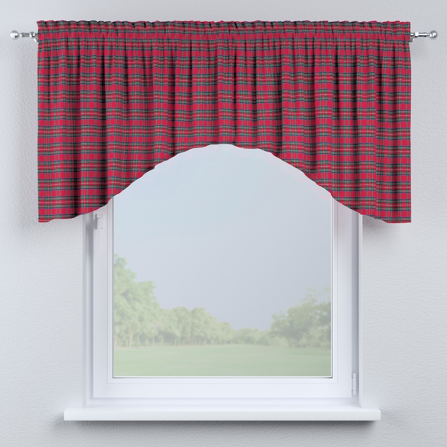 Lambrekin łuk 250x75 czerwona kratka