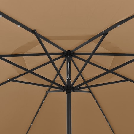 vidaXL Parasol ogrodowy z LED, 400 cm, taupe