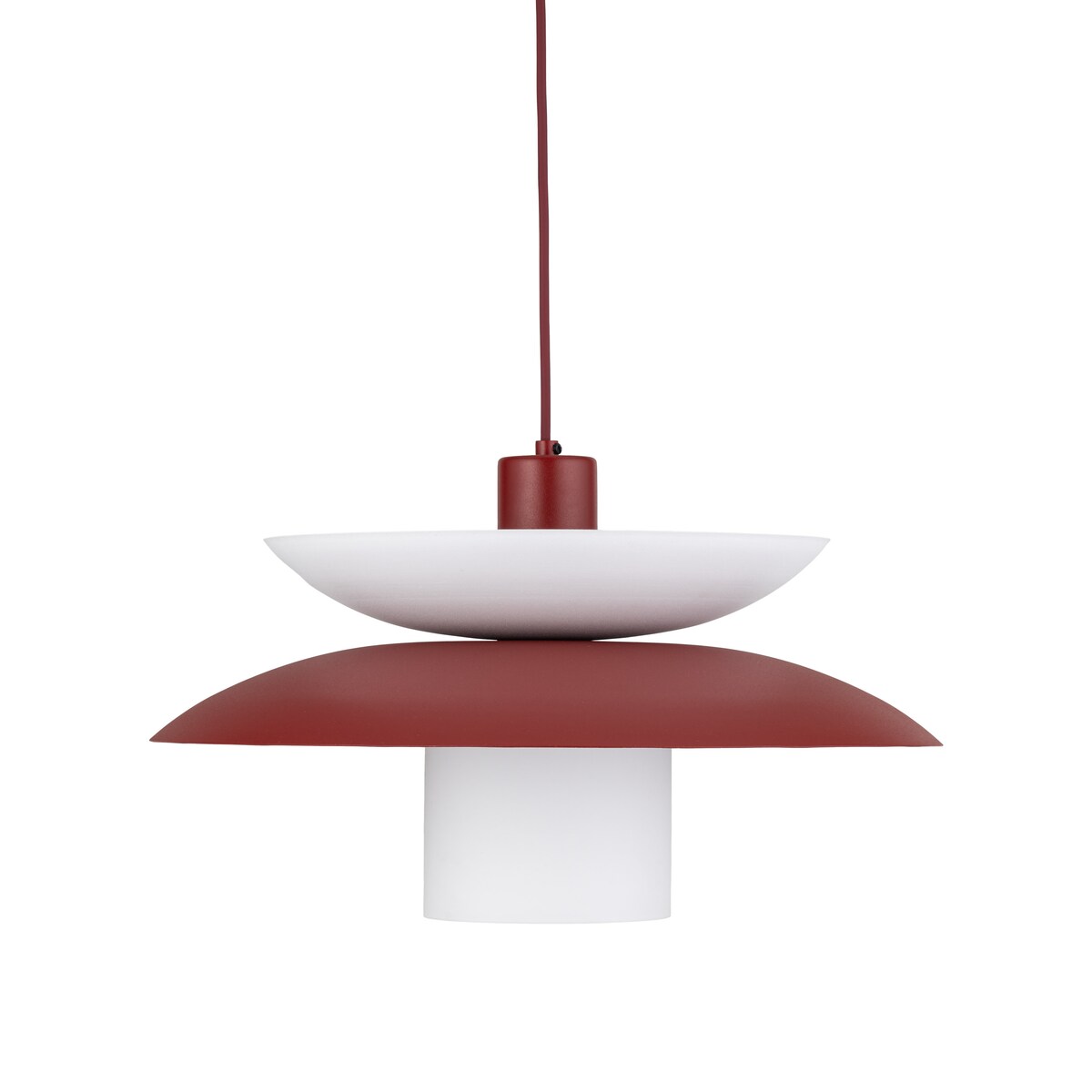 Lampa Wisząca Tk Lighting Verado Burgundowa Biała Metalowa Z Kloszem