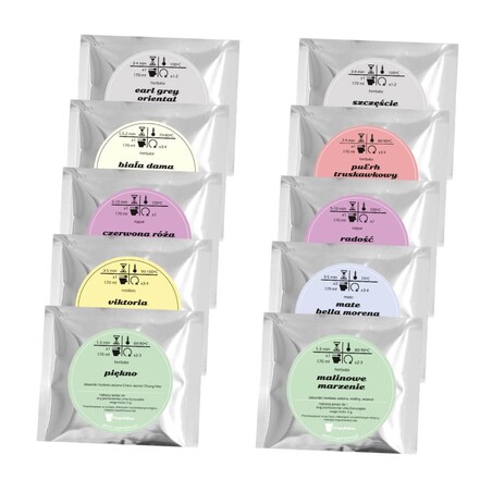 Herbata na Dzień Kobiet - zestaw prezentowy z herbatami wysokiej jakości 10 * 5g. Wyjątkowy prezent upominek dla niej mamy siostry koleżanki przyjaciółki dziewczyny kobiety