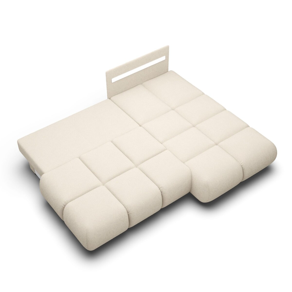 Pikowany Narożnik MILA rozkładany bez boczków prawy śmietankowy