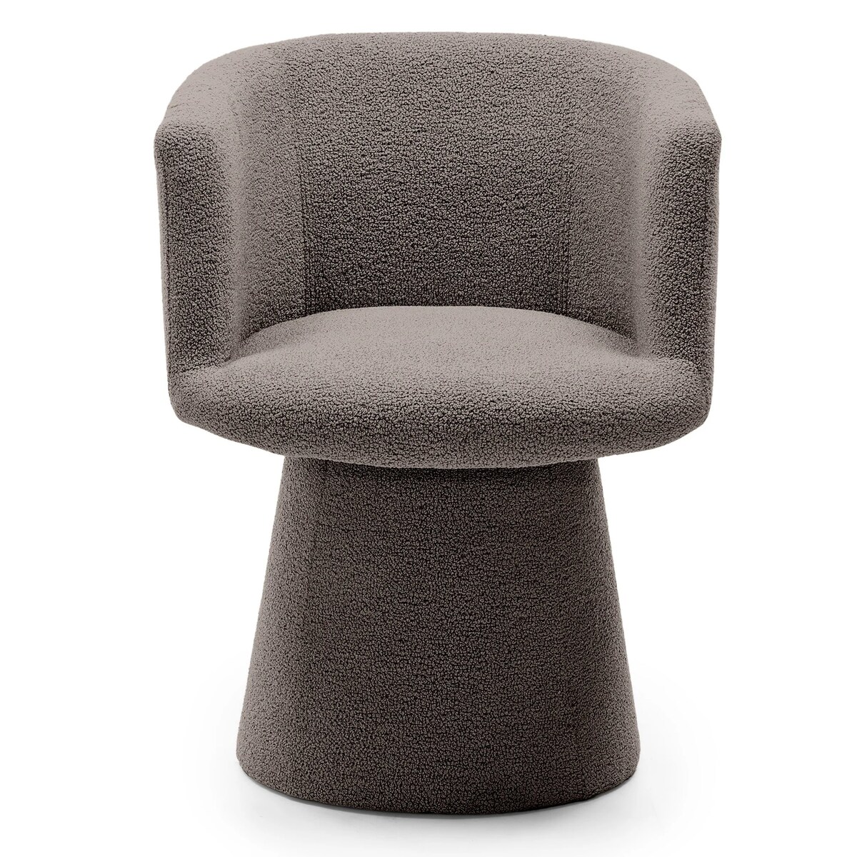 Krzesło obrotowe czekoladowe bouclé Nalf