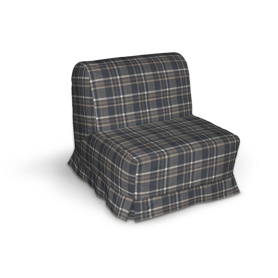 Pokrowiec na fotel Lycksele z kontrafałdami, krata niebiesko-beżowa, sofa Lycksele 1os., Edinburgh