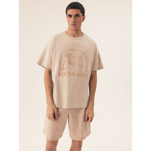 Piżama Sand 42604 -02X Piaskowy, XL